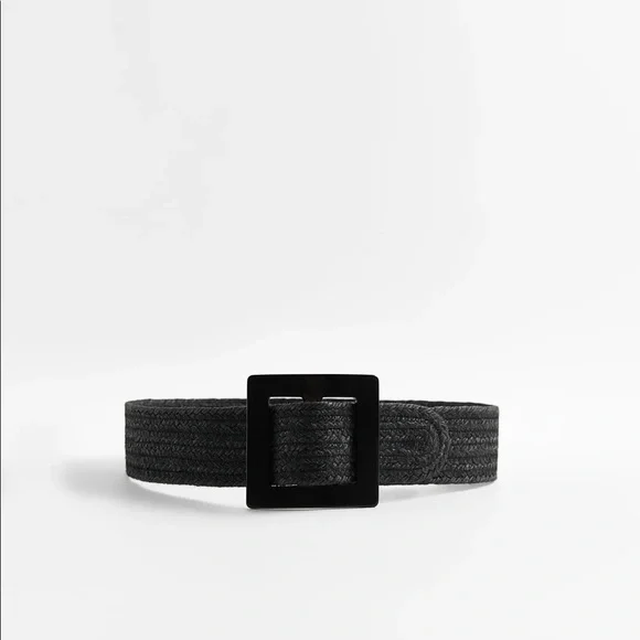 NWT Rafifia Leather belt from Zara RAFFIA SPLIT LEATHER BELT - Brown | ZARA United States main image 2